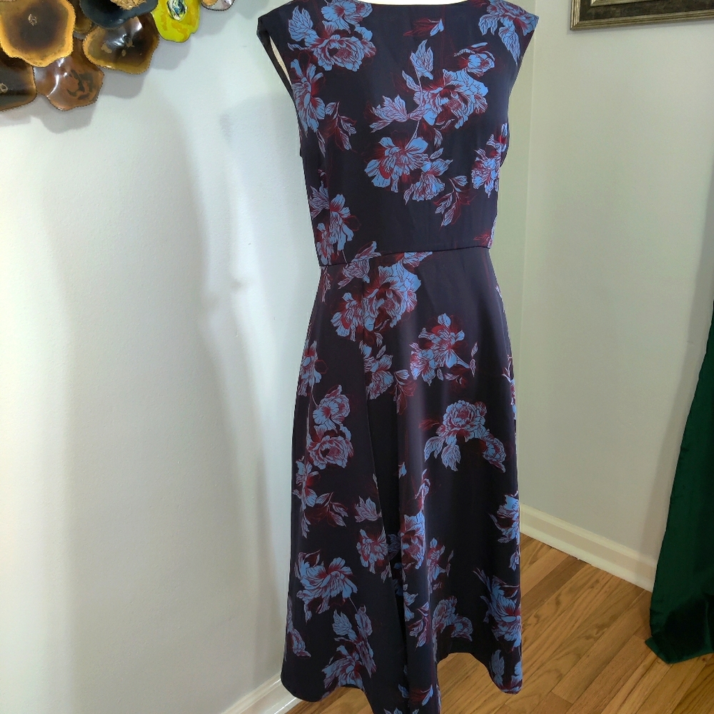 Vintage style navy blue dress